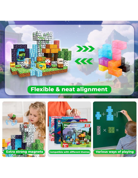 Juego de Bloques Magnéticos Goody King 200 Pcs STEM 3-8 Años