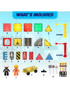 Juego de Azulejos Magnéticos Playmags 52 Piezas STEM 2