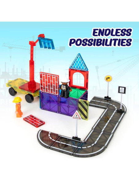 Juego de Azulejos Magnéticos Playmags 52 Piezas STEM
