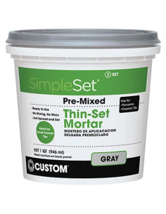 Mortero delgado premezclado CUSTOM SimpleSet 1 QT gris