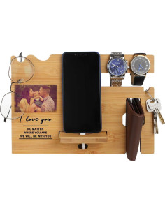 Estación de Carga de Madera Personalizada Awofer - Organizador Multifuncional 2