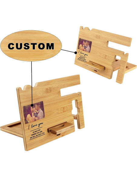Estación de Carga de Madera Personalizada Awofer - Organizador Multifuncional