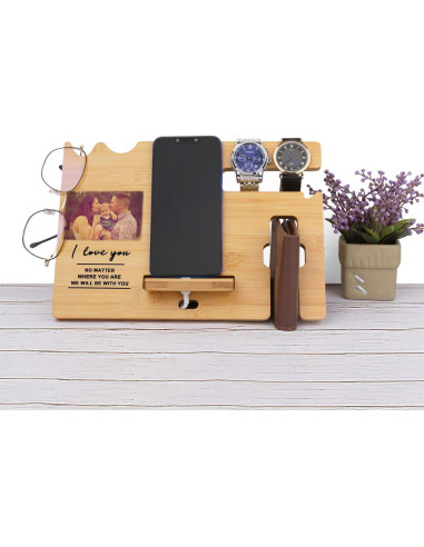 Estación de Carga de Madera Personalizada Awofer - Organizador Multifuncional