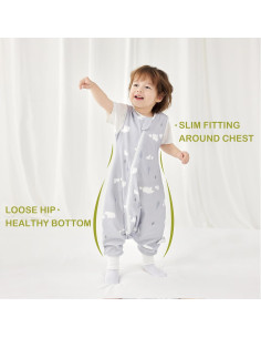 Saco de Sueño 0.5 TOG Algodón Orgánico Oso y Campanilla Talla M 2