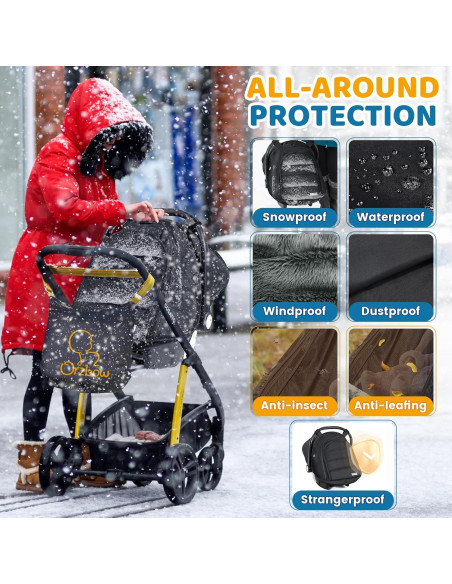 Cubierta de Asiento de Auto Orzbow Invierno Bebé Negra