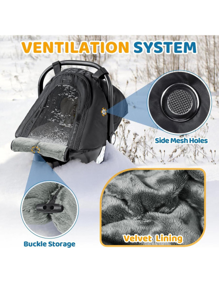 Cubierta de Asiento de Auto Orzbow Invierno Bebé Negra