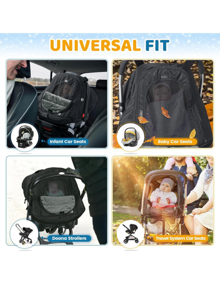 Cubierta de Asiento de Auto Orzbow Invierno Bebé Negra