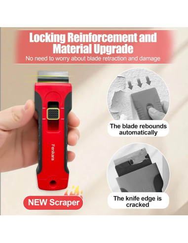 Juego de Raspadores de Cuchilla Fenikara - 2 Piezas con 10 Cuchillas