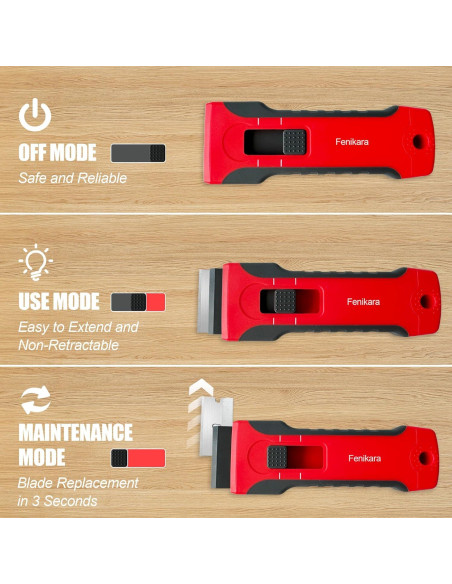Juego de Raspadores de Cuchilla Fenikara - 2 Piezas con 10 Cuchillas