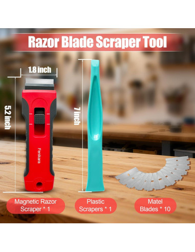 Juego de Raspadores de Cuchilla Fenikara - 2 Piezas con 10 Cuchillas