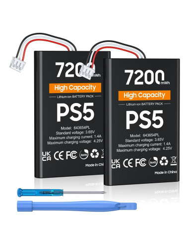 Baterías Recargables PS5 heclynis 2x7200mWh para DualSense