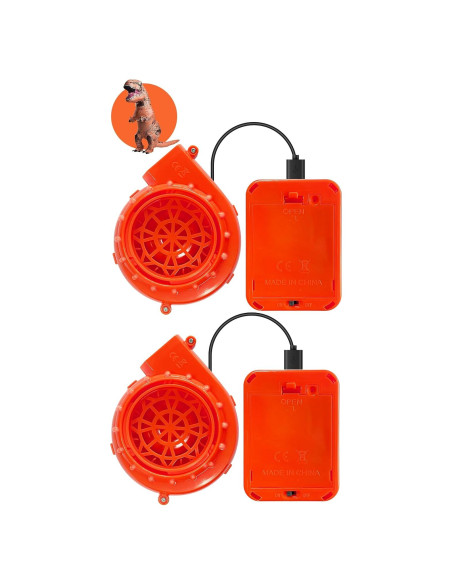 Paquete de 2 Ventiladores Inflables Naranjas para Disfraz