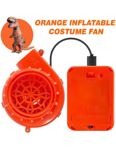 Paquete de 2 Ventiladores Inflables Naranjas para Disfraz 2