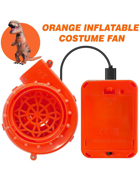 Paquete de 2 Ventiladores Inflables Naranjas para Disfraz