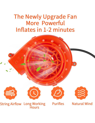 Paquete de 2 Ventiladores Inflables Naranjas para Disfraz