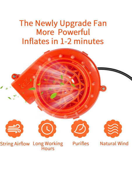 Paquete de 2 Ventiladores Inflables Naranjas para Disfraz