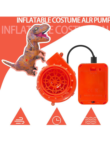 Paquete de 2 Ventiladores Inflables Naranjas para Disfraz