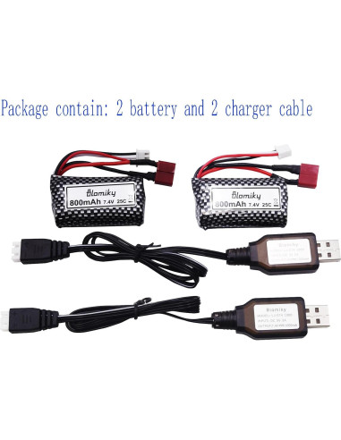 Batería Li-ion 7.4V 800mAh 2S Blomiky para RC Autos y Barcos