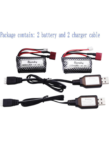 Batería Li-ion 7.4V 800mAh 2S Blomiky para RC Autos y Barcos