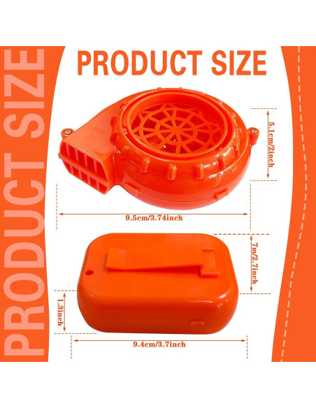 Paquete de 2 Ventiladores Inflables Naranjas para Disfraz