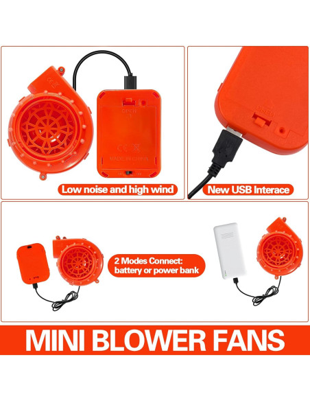 Paquete de 2 Ventiladores Inflables Naranjas para Disfraz