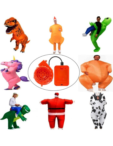 Paquete de 2 Ventiladores Inflables Naranjas para Disfraz