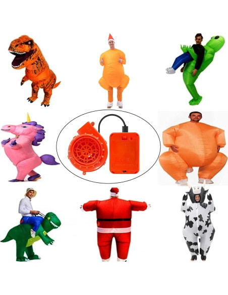 Paquete de 2 Ventiladores Inflables Naranjas para Disfraz