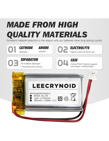 Batería de Reemplazo 3.7V 400mAh BL-100 para Educator