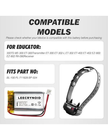 Batería de Reemplazo 3.7V 400mAh BL-100 para Educator