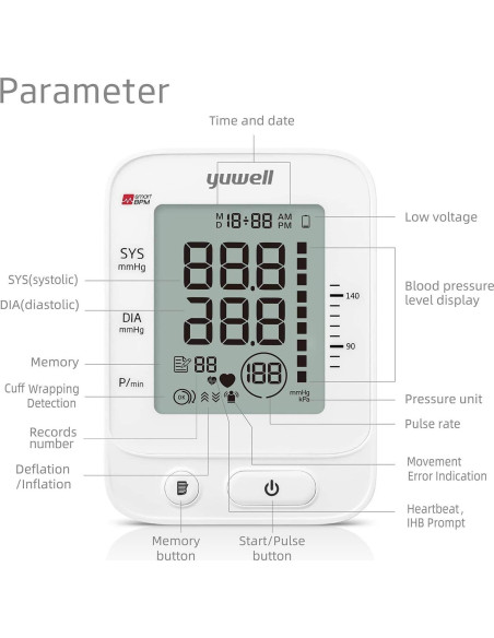 Monitor de Presión Arterial Yuwell YE660E Digital con Voz