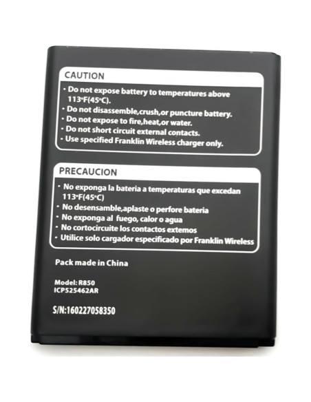Batería de Reemplazo Li-ion 2450mAh para Franklin R850