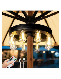 Luces de Paraguas Recargables ALL FORTUNE con 8 Bombillas LED