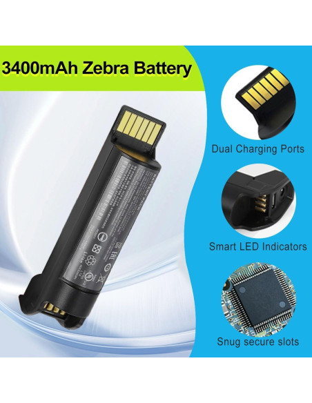 Batería de Reemplazo 3400mAh YUNJOFON para Escáner Zebra DS78