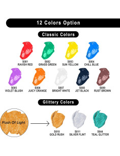 Set de Pintura Tempera JOYIN 12 Colores 2 oz Lavable 2