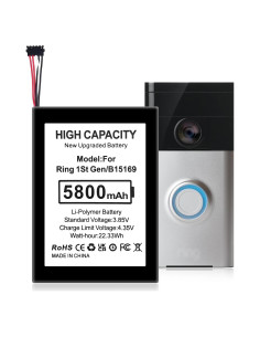 Batería Recargable B15169 Li-ion 5800mAh para Timbre Ring