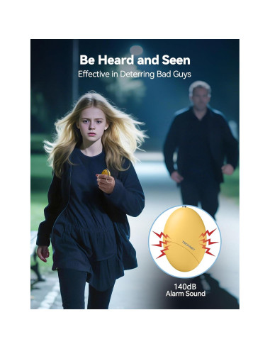 Alarma Personal TECKNET 140dB Llavero de Seguridad 2 Pack