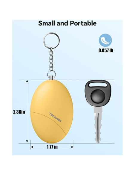 Alarma Personal TECKNET 140dB Llavero de Seguridad 2 Pack