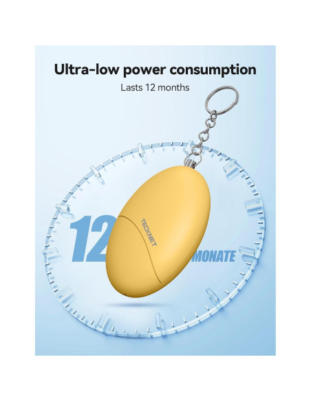 Alarma Personal TECKNET 140dB Llavero de Seguridad 2 Pack