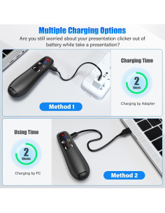 Clicker Inalámbrico Recargable USB-C para Presentaciones 2