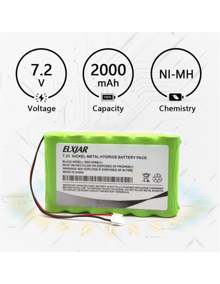 Batería Ni-MH 7.2V 2000mAh Elxjar para Comunicador DSC 3G4000