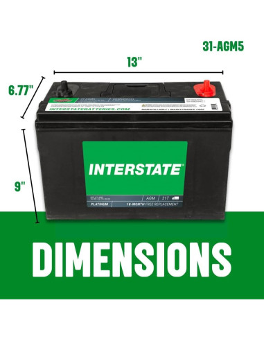 Batería de Ciclo Profundo AGM 12V 100Ah Interstate 31-AGM5