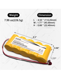 Batería Recargable NiCD 6V 2000mAh elxjar para Emergencia 2