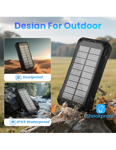 Banco de Energía Solar 49800mAh Anker Cargador Inalámbrico 15W