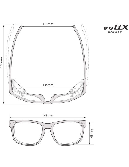 Gafas de Lectura de Seguridad VoltX Crystal +2.0 Dioptrías Gafas de Lectura de Seguridad VoltX Crystal +2.0 Dioptrías