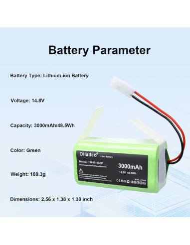 Batería de Reemplazo Bissell WJ540011 3000mAh para Aspiradora