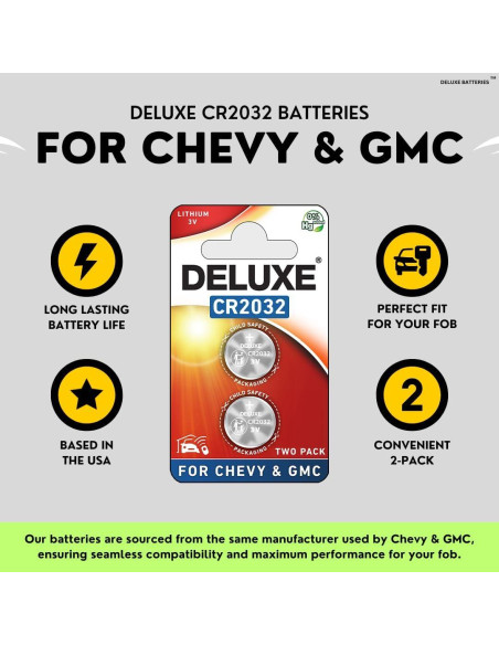 Baterías CR2032 para Llave Remota Chevy GMC - Paquete de 2