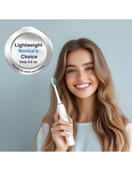 Cepillo de Dientes Eléctrico IYGLKD Impermeable 6 Modos 30 Días Batería