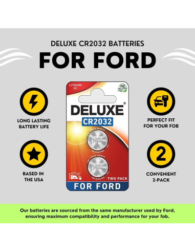 Baterías CR2032 Deluxe para Llaveros Ford - Paquete de 2
