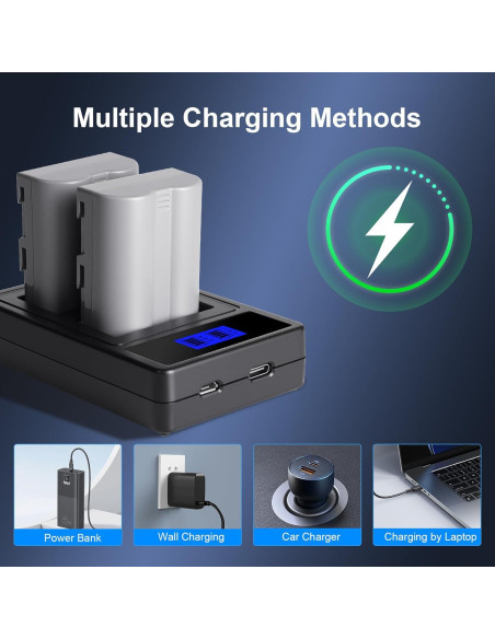 Baterías y Cargador GKUGEYGO EN-EL3E para Nikon DSLR - 2 Pzs