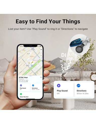 Rastreador Bluetooth iXTRA Finder Tag F18B 4 Pack Negro